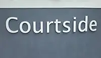 Courtside entrance sign