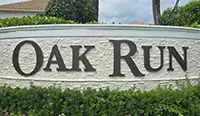 Oak Run entrance sign