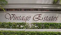 Vintage Estates entrance sign